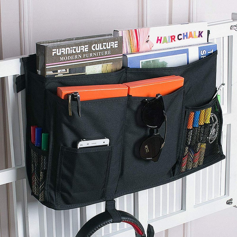 Sugaroom Organizer Caddy - Bedside, Bunk Bed, Hanging & Pocket Storage - Baby, Dorm, Hospital - Black - Image 2